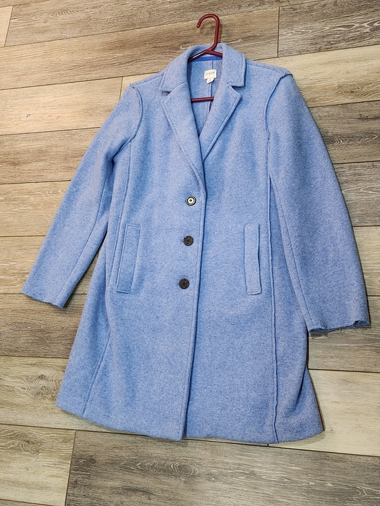 J. Crew Jackets & Blazers - J. Crew Cornflower Light Blue Wool-Blend Single-Breasted Pea Coat Size 8